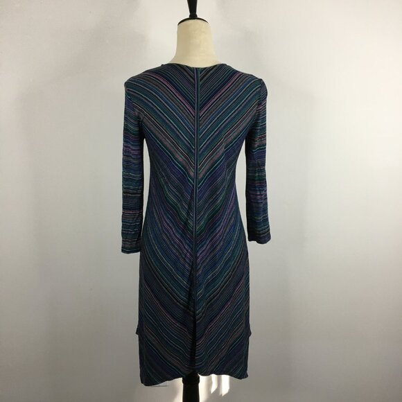 BCBGMAXAZRIA Multi-Color Striped CARMELA High Low Hem Jersey Dress - Picture 9 of 10